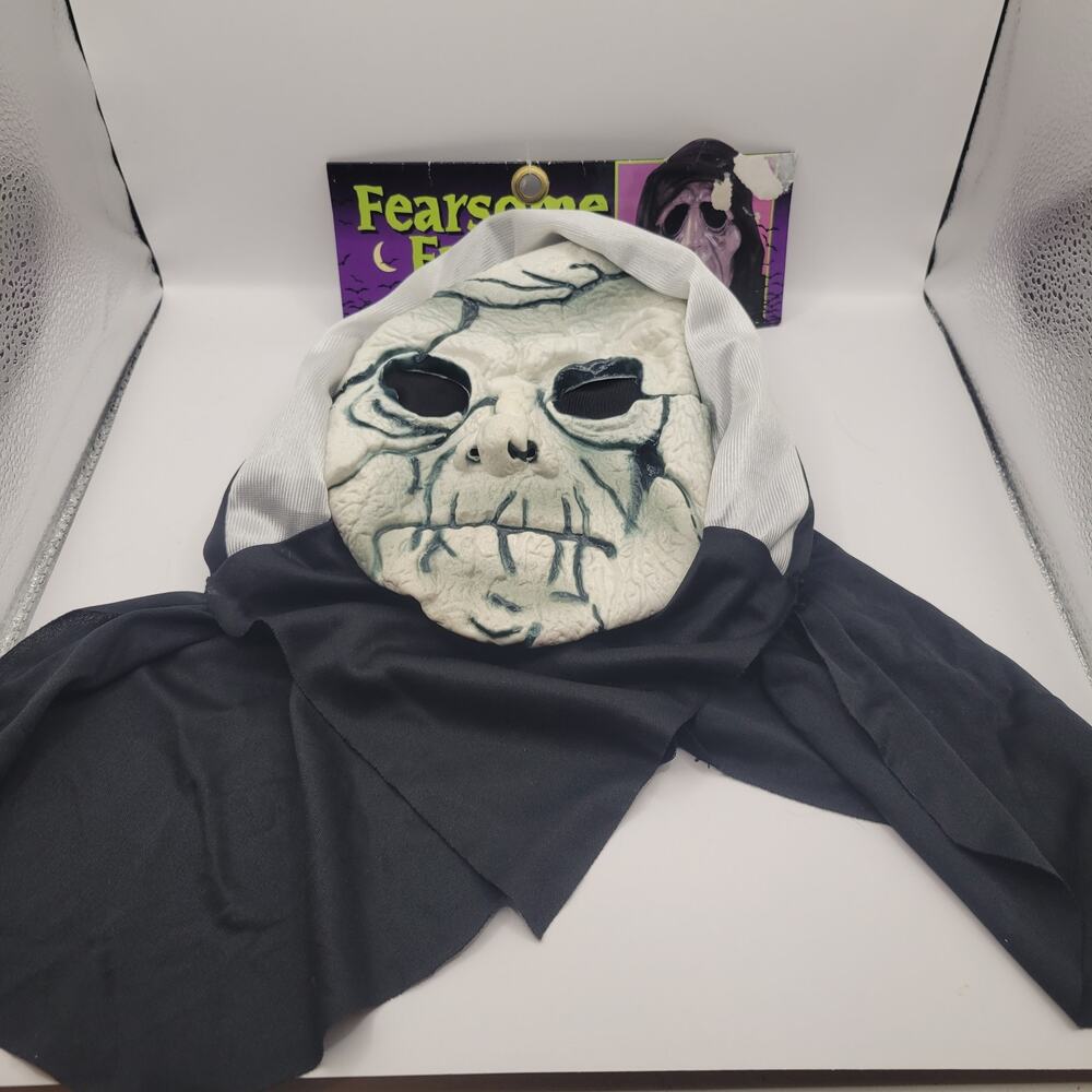 Vintage Easter Unlimited Mummy Halloween Mask Fun World 9217 Fearsome Faces Tag